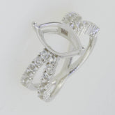 14K White Gold Semi Mount Ring Setting Marquise MQ 14X7mm GTL20267R14K - Syzjewelry